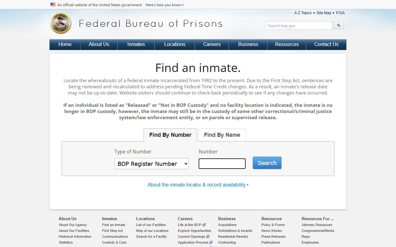 Federal Bureau of Prisons locator, which does not publish Peoria County style booking photos